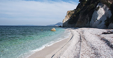 The Capo Bianco beach on Elba Island near Portoferraio